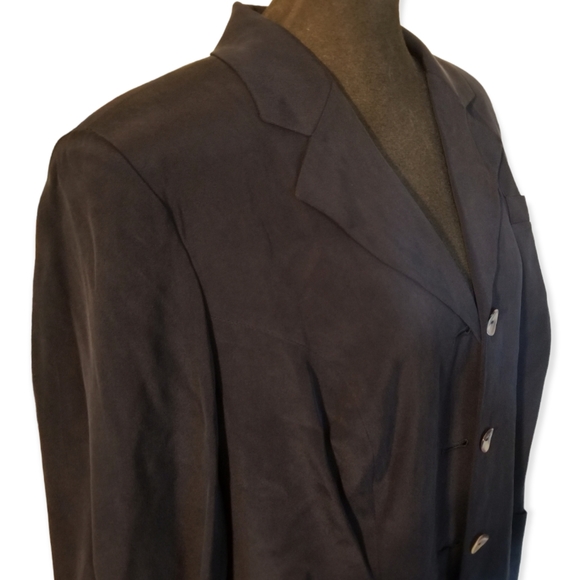 100% silk navy work suit professional workwear plus size style sz 16W - Picture 6 of 9